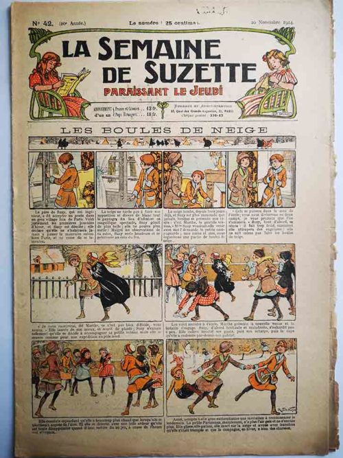 La Semaine de Suzette 20e année n°42 (1924) Les boules de neige (Raymond de la Nézière)