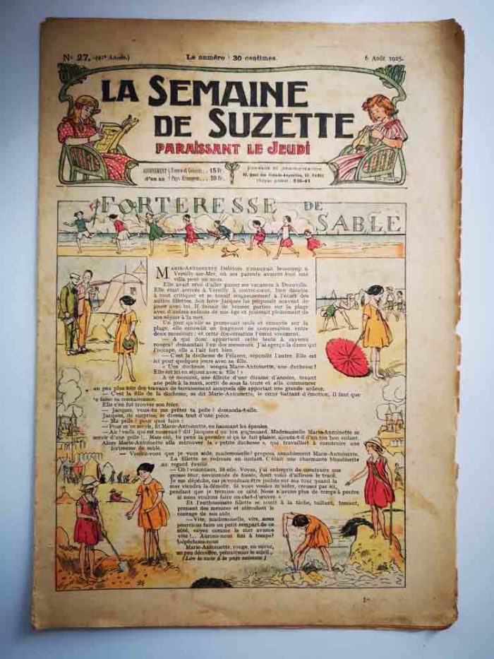 La Semaine de Suzette 21e année n°27 (1925) Forteresse de sable (Guydo) Bleuette