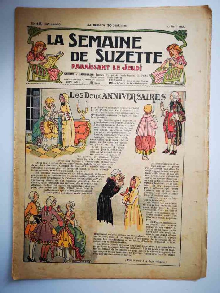 La Semaine de Suzette 22e année n°13 (1926) Les anniversaires (Maurice Berty)