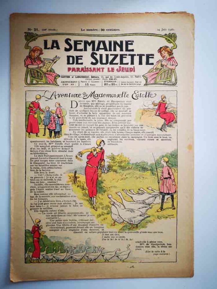 La Semaine de Suzette 22e année n°21 (1926) L'aventure de mademoiselle Estelle (Dessin de Raymond de la Nézière)