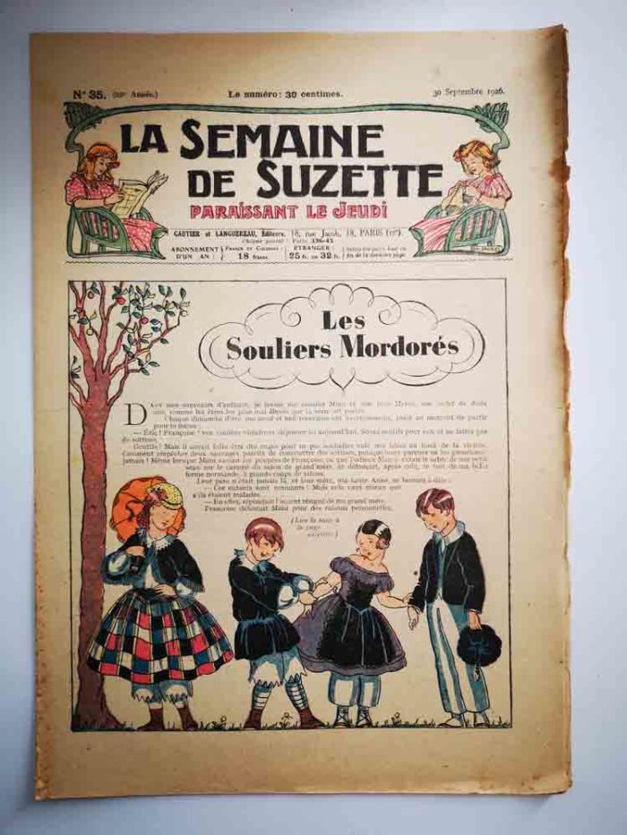 La Semaine de Suzette 22e année n°35 (1926) Souliers Mordorés (Jacqueline Duché)