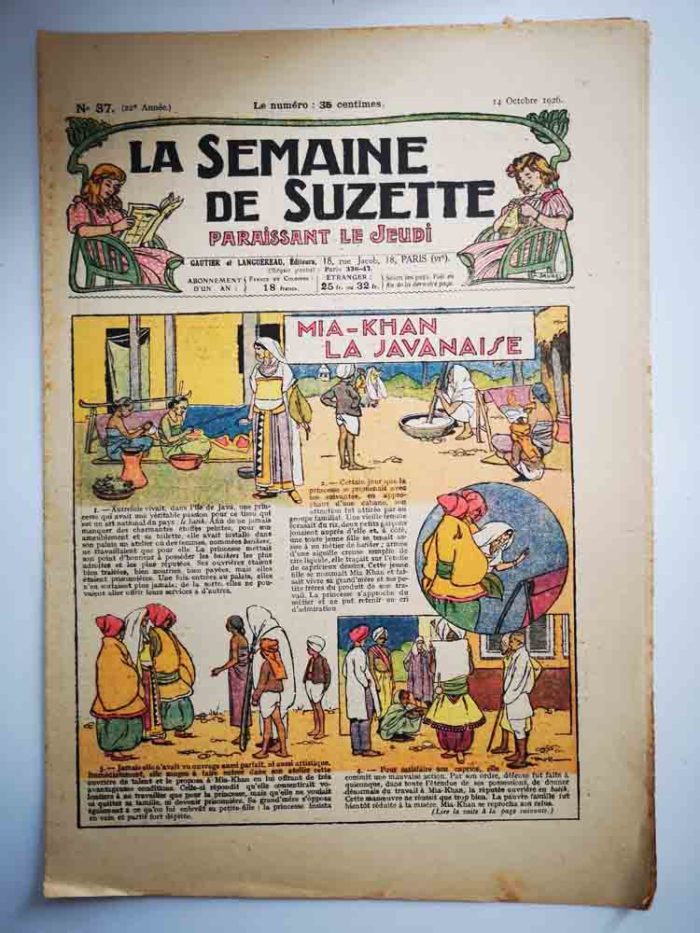 La Semaine de Suzette 22e année n°37 (1926) Mia la javanaise (Ferdinand Raffin)