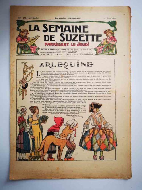 La Semaine de Suzette 23e année n°12 (24 mars 1927) Arlequine
