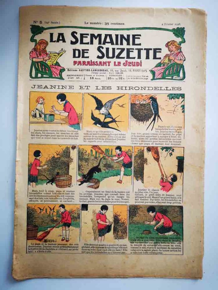 La Semaine de Suzette 24e année n°5 (2021928) Jeanine et les hirondelles (Le Rallic)