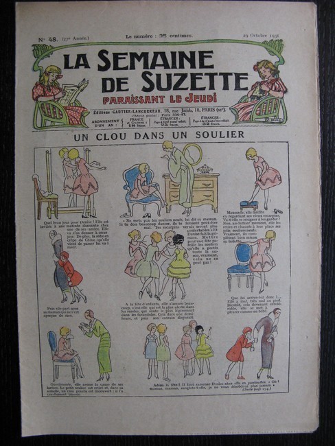 La Semaine de Suzette 27e année n°48 (1931) Un clou dans un soulier - Marraine chez Nane