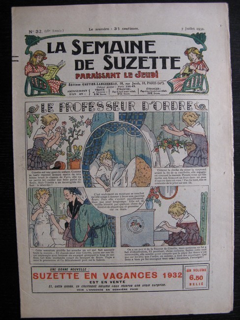 La Semaine de Suzette 28e année n°32 (1932) Le professeur d'ordre - Mimi en voyage