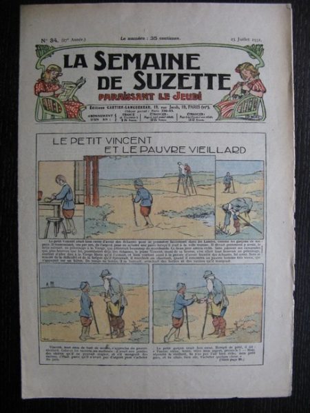 La Semaine de Suzette 27e année n°34 (1931) Le petit Vincent et le pauvre vieillard - Mimi à Paris