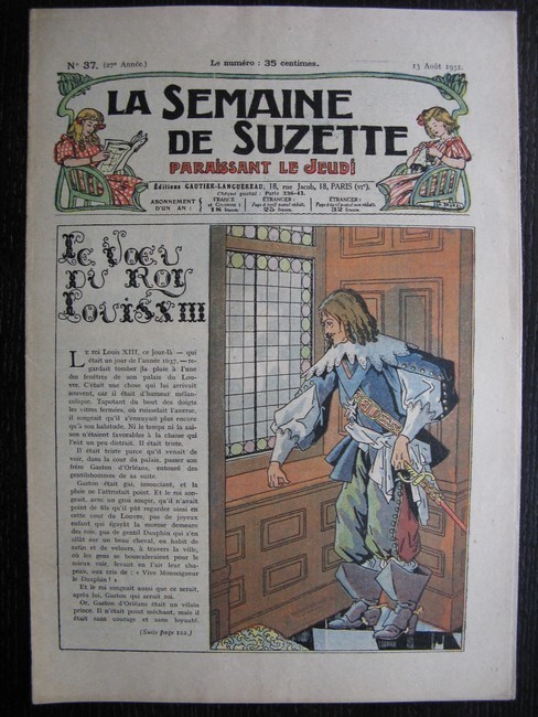 La Semaine de Suzette 27e année n°37 (1931) Le vœu du roi Louis XIII - Mimi à Paris