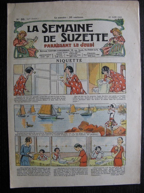 La Semaine de Suzette 27e année n°39 (1931) Niquette - Marraine chez Nane