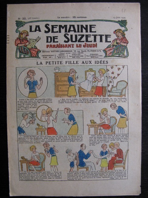 La Semaine de Suzette 28e année n°30 (1932) La petite fille aux idées - Bleuette Bécassine