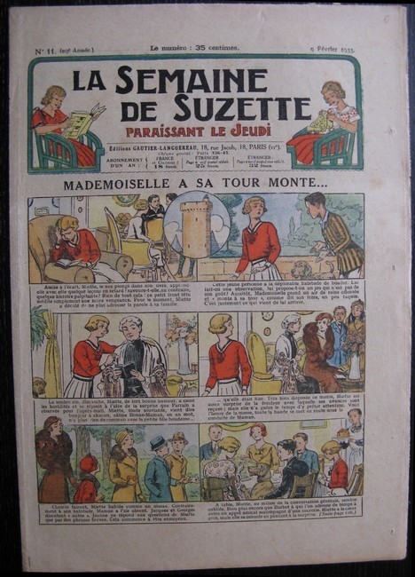 La Semaine de Suzette 29e année n°11 (1933) Mademoiselle à son tour monte - Bécassine Bleuette