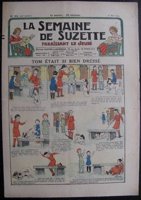La Semaine de Suzette 29e année n°24 (1933) Tom était si bien dréssé - Bécassine
