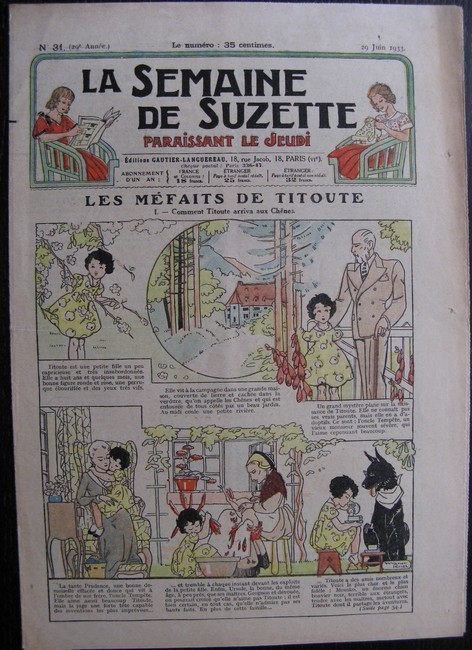 La Semaine de Suzette 29e année n°31 (1933) Les méfaits de Titoute (Manon Iessel)