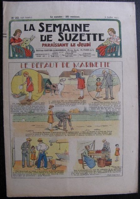 La Semaine de Suzette 29e année n°32 (1933) Le défaut de Marinette - Les méfaits de Titoute