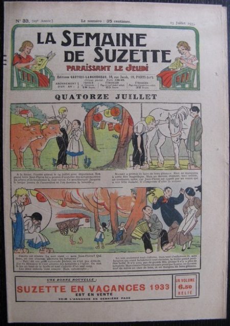La Semaine de Suzette 29e année n°33 (1933) Quatorze Juillet (Manon Iessel) Les méfaits de Titoute