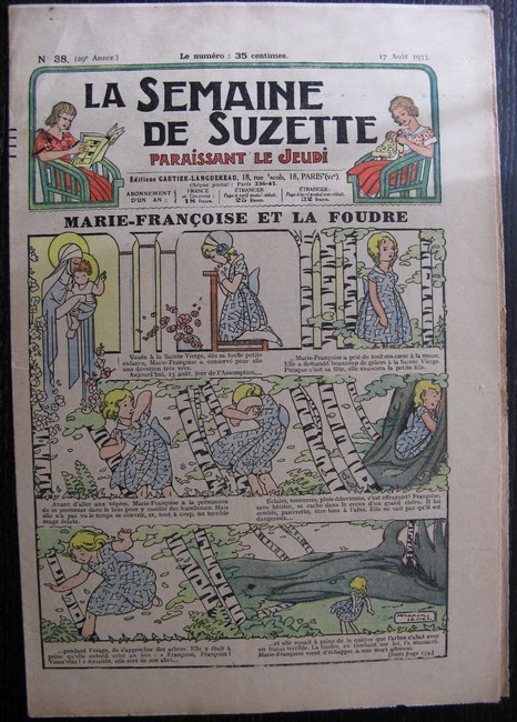 La Semaine de Suzette 29e année n°38 (1933) Marie-Françoise et la foudre (Manon Iessel) Bleuette