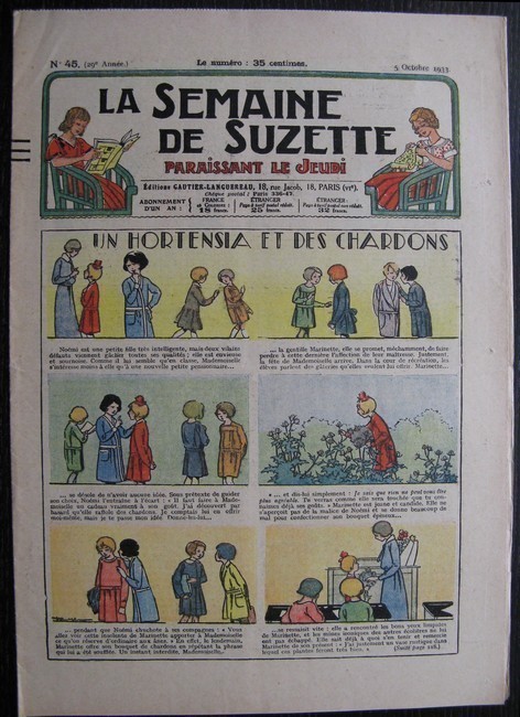 La Semaine de Suzette 29e année n°45 (1933) Un hortensia et des chardons - Nane chez Yasmina