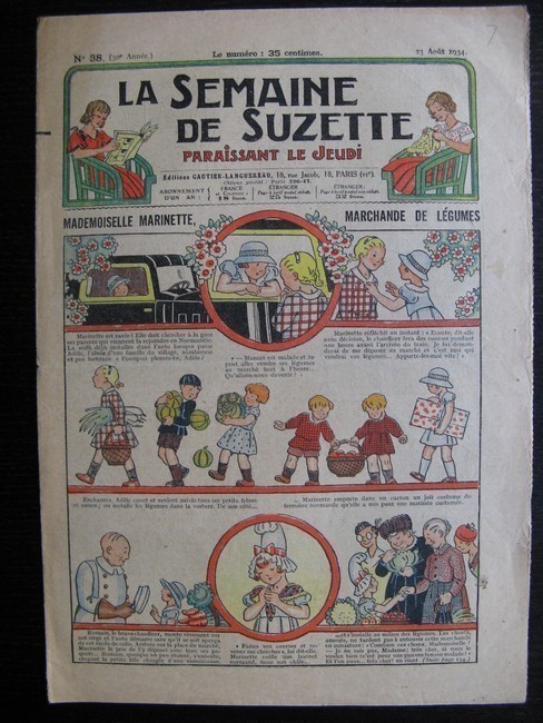 La Semaine de Suzette 30e année n°38 (1934) - Mademoiselle Marinette, marchande de légumes (Titoute)/