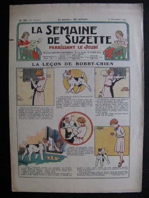 La Semaine de Suzette 30e année n°50 (1934) - La leçon de Bobby chien