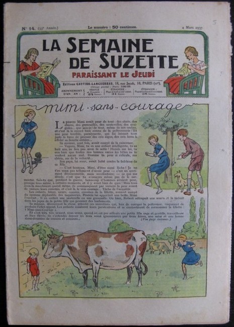 La Semaine de Suzette 33e année n°14 (4/03/1937) - Mimi sans courage (Bécassine)