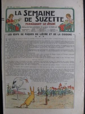 La Semaine de Suzette 33e année n°17 (25/03/1937) – Les œufs de Pâques du lièvre et de la cigogne (Bécassine Bleuette)