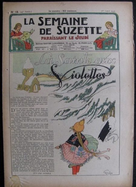 La Semaine de Suzette 33e année n°18 (1/04/1937) - La sainte aux violettes (Bécassine)