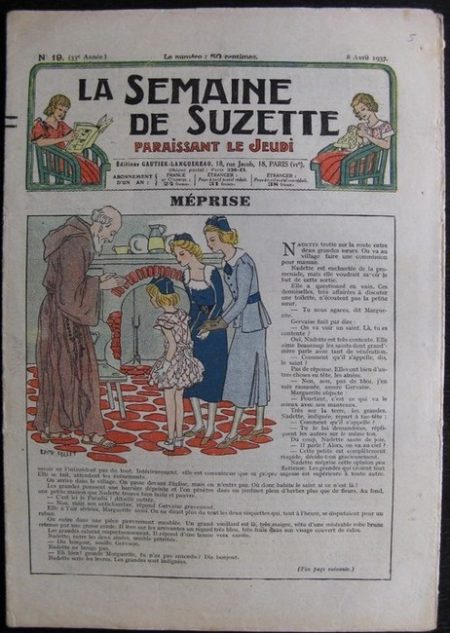 La Semaine de Suzette 33e année n°19 (8/04/1937) - Les mémoires d'un petit panier (Bécassine Bleuette)