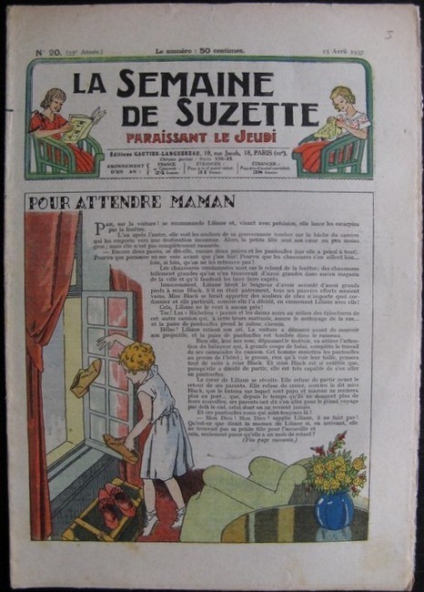 La Semaine de Suzette 33e année n°20 (15/04/1937) - Pour attendre maman (Bécassine)