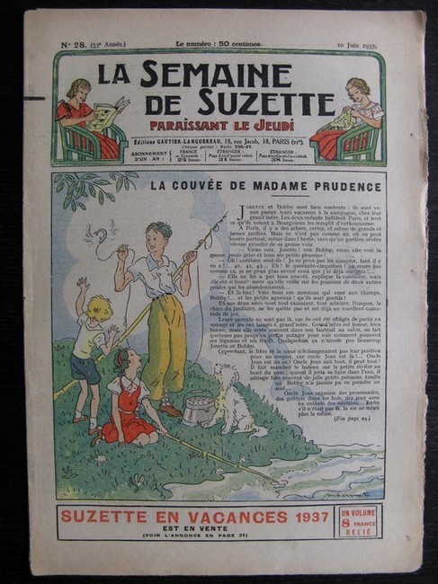 La Semaine de Suzette 33e année n°28 (10/06/1937) - La couvée de madame Prudence