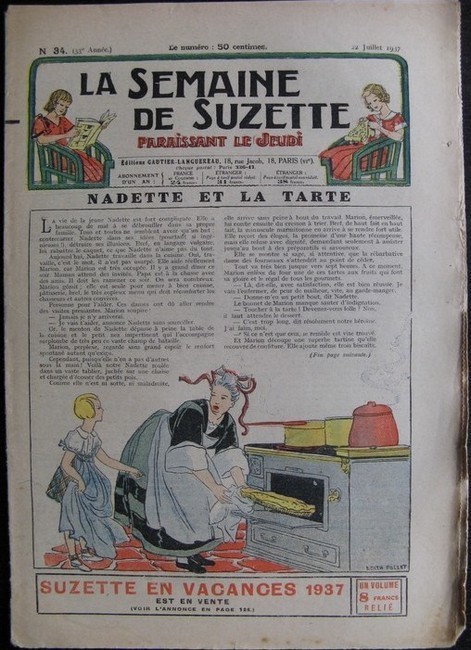 La Semaine de Suzette 33e année n°34 (22/07/1937) - Nadette et la tarte