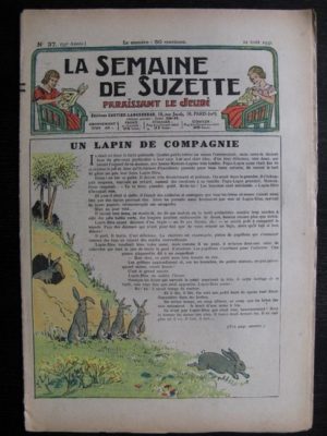 La Semaine de Suzette 33e année n°37 (12/08/1937) – Un lapin de compagnie  (Bleuette)