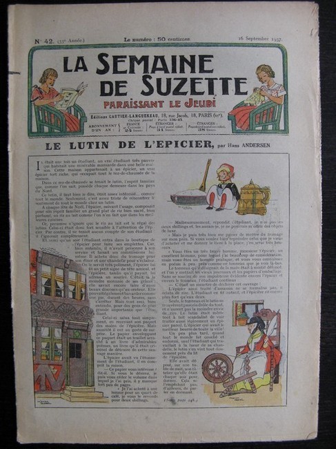 La Semaine de Suzette 33e année n°42 (16/09/1937) - Le lutin de l'épicier