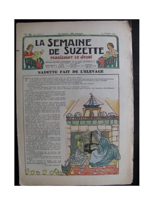 La Semaine de Suzette 33e année n°46 (14/10/1937) – Nadette fait de l’élevage