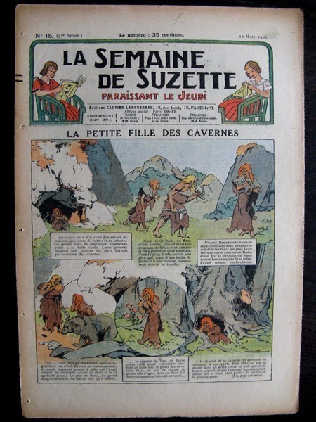 La Semaine de Suzette 32e année n°15 (12/03/1936) - La petite fille des cavernes