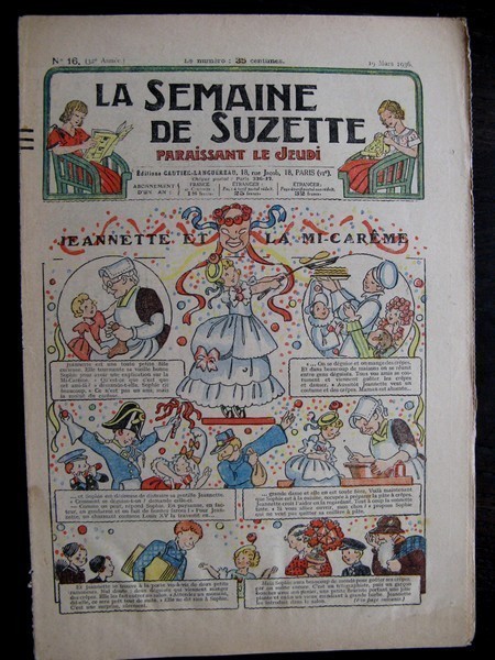 La Semaine de Suzette 32e année n°16 (19/03/1936) - Jeannette et le mi-carême