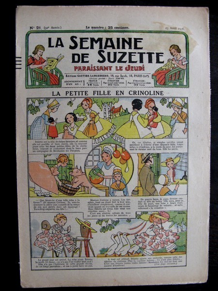 La Semaine de Suzette 32e année n°21 (23/04/1936) - La petite fille en crinoline