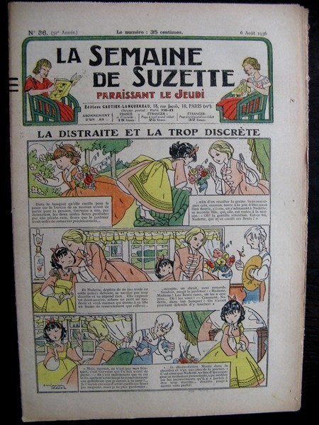 La Semaine de Suzette 32e année n°36 (6/08/1936) - La distraite et la trop discrète