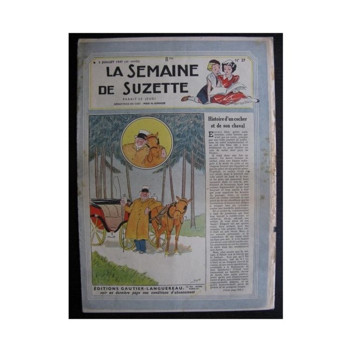 La Semaine de Suzette 38e année n°27 (1947) Histoire d'un cochet et de son cheval