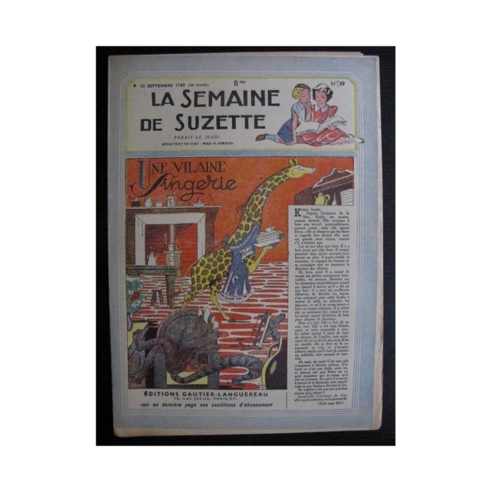 La Semaine de Suzette 38e année n°39 (1947) Une vilaine singerie (Bleuette)