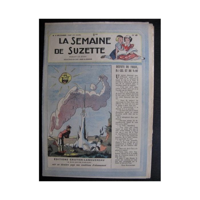 La Semaine de Suzette 38e année n°49 (1947) Dispute du soleil du gel et du vent (Bleuette)