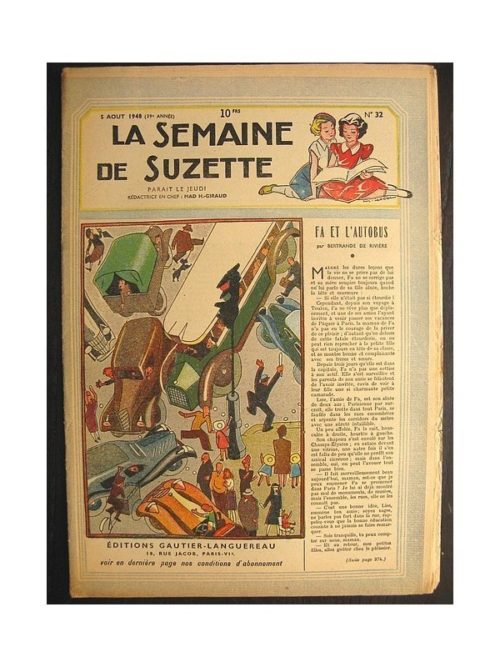 La semaine de Suzette 39e année n°32 (1948) Fa et l’autobus (Bleuette)