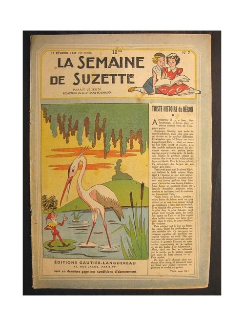 La semaine de Suzette 40e année n°7 (1949) Triste histoire du Héron