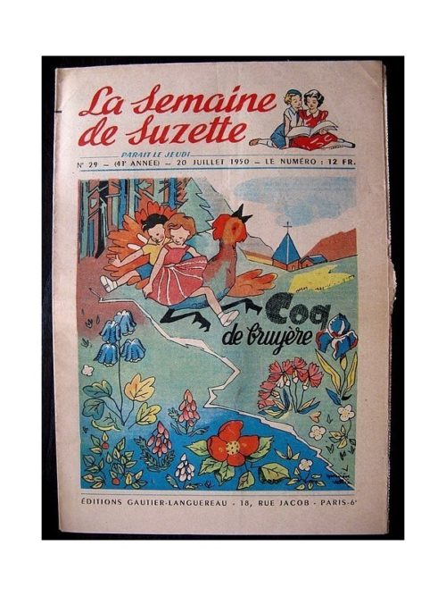 LA SEMAINE DE SUZETTE 41e ANNEE (1950) n°29 Coq de Bruyère