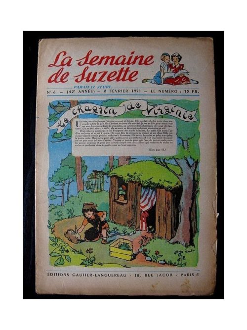 LA SEMAINE DE SUZETTE 42e ANNEE (1951) n°6 Le chagrin de Virginie