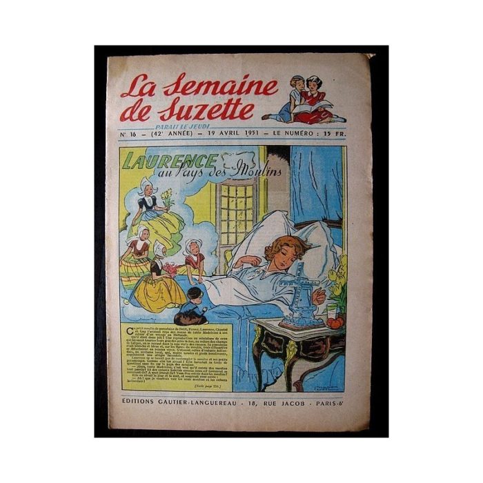 LA SEMAINE DE SUZETTE 42e ANNEE (1951) n°16 Laurence au pays des moulins (Bleuette)