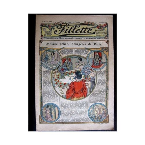 FILLETTE (SPE) 1910 N°46 MESSIRE JEHAN BOURGEOIS DE PARIS (Poupée fillette – Tablier Russe)