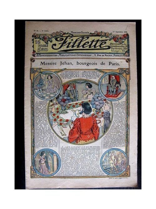 FILLETTE (SPE) 1910 N°46 MESSIRE JEHAN BOURGEOIS DE PARIS (Poupée fillette – Tablier Russe)