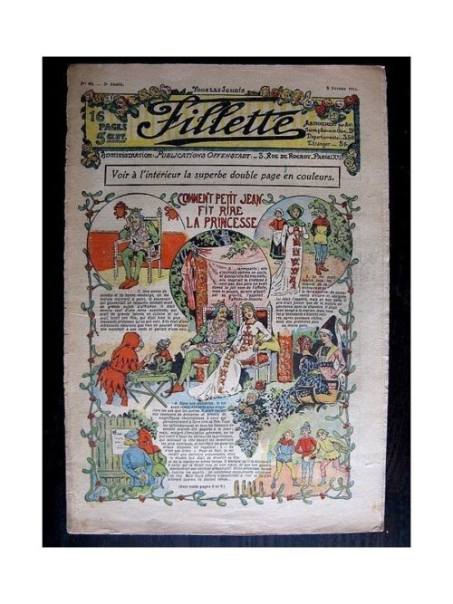 FILLETTE (SPE) 1911 N°69 COMMENT PETIT JEAN FIT RIRE LA PRINCESSE (Poupée Fillette – Toque de fourrure)