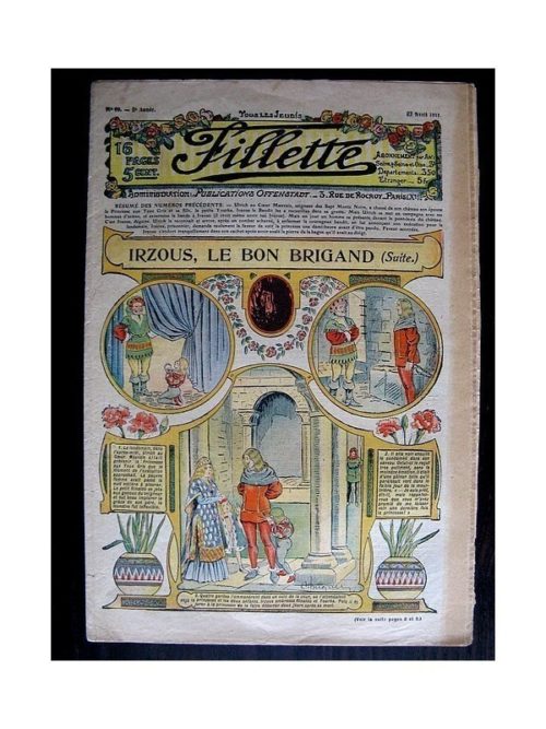 FILLETTE (SPE) 1911 N°80 IRZOUS LE BON BRIGAND (Friquette – Guimpe en dentelle ou broderie)