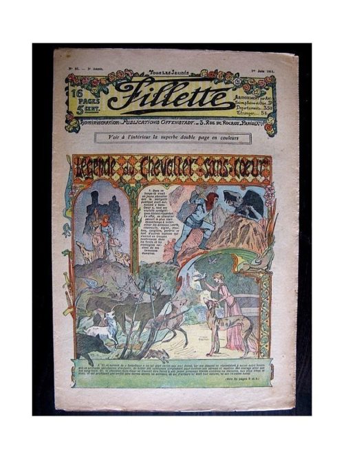 FILLETTE (SPE) 1911 N°85 LEGENDE DU CHEVALIER SANS-COEUR (Poupée Fillette – Capote élégante)